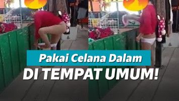 Mencoba celana dalam di tempat
