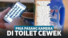 Pria pasang kamera ponsel di toilet