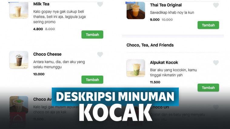 Deretan Deskripsi Minuman di Gofood Ini Sukses Bikin Gemes Netizen!