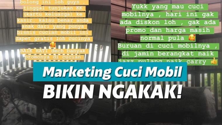 Promosi jasa cuci mobil kocak