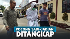Ngakak! Pura-Pura Jadi Pocong, Pria Ini Malah Diciduk Polisi