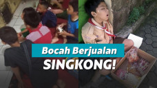 Ilustrasi bocah jualan