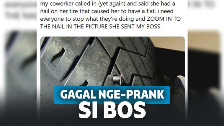 Foto editan ban dengan paku