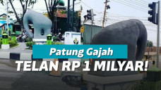 Patung Gajah Mungkur dengan desain abstrak
