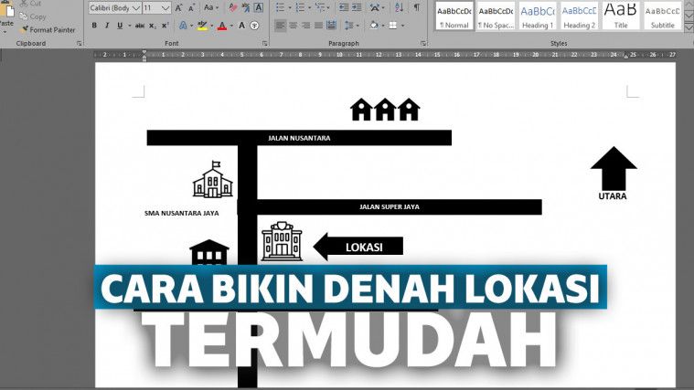 Cara Buat Denah Lokasi Undangan Dengan Word Dan Paint