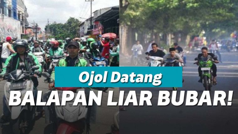 Ilustrasi ojol dan balap liar