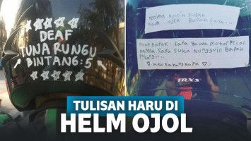 8 Kalimat di Helm Driver Ojek Online Ini Sangat Mengharukan!