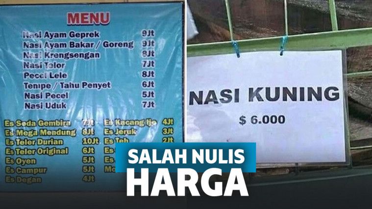 Es Teh Manis Harga Rp 2 juta? Inilah Deretan Kesalahan Penulisan Harga yang Bikin Orang Ogah Beli di Sini!