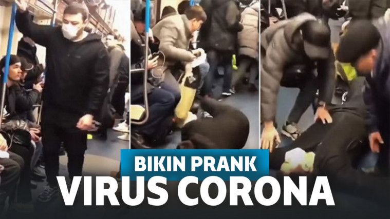 Pria bikin prank soal corona