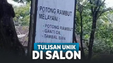 tulisan unik di salon