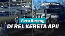 Keluarga nyaris ditabrak kereta api