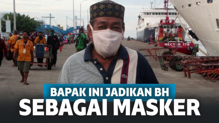 Victor, pria yang gunakan BH sebagai masker.