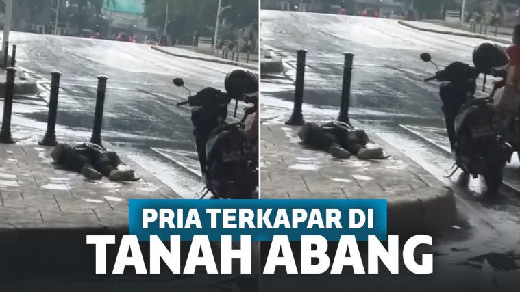Pria terkapar di trotoar Tanah Abang