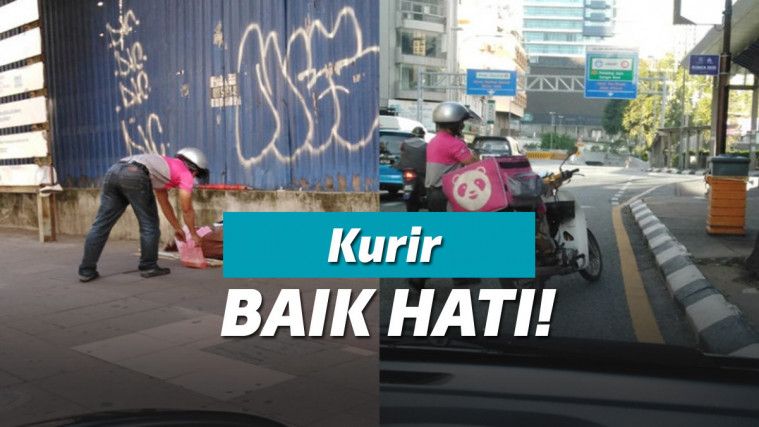Kurir Foodpanda beri makanan ke tunawisma