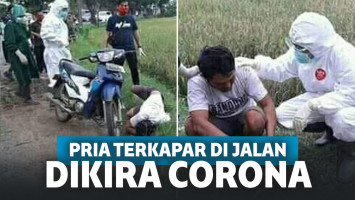 Viral! Pemuda Ini Terkapar di Jalan hingga Dievakuasi Pakai APD, Faktanya Bikin Ngakak