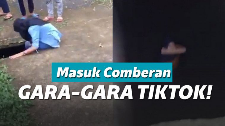 Cewek Ini Jatuh Ke Got Gara Gara Main Tik Tok