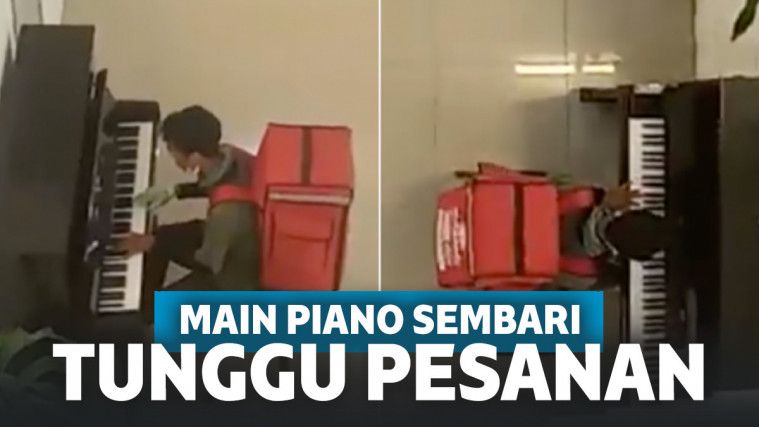 Bikin Netizen Kagum, Tukang Antar Makanan Ini Unjuk Kebolehan Main Piano sembari Menunggu Pesanan