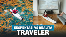 Einar Mansurov adalah traveler yang sering terlihat mengenakan topeng beruang salju di foto-foto perjalanannya.