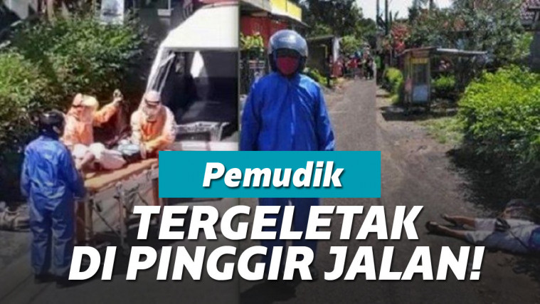 Pemudik tergeletak di pinggir jalan