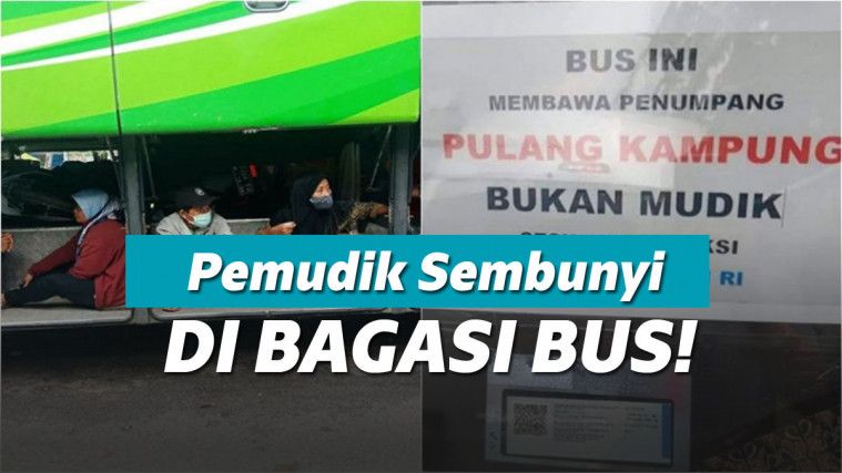 Pemudik sembunyi di bagasi bus