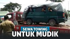 Mobil pemudik diangkut towing