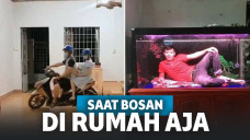 Potret nyeleneh orang bosan di rumah