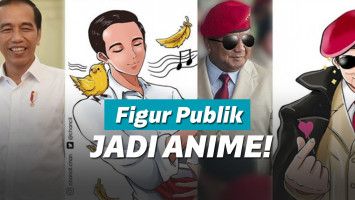 ilustrasi tokoh publik Indonesia jadi anime