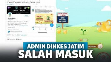 Kocak! Diduga Admin Salah Masuk, Akun Twitter Resmi Dinkes Jatim Unggah Permainan Shopee Tanam