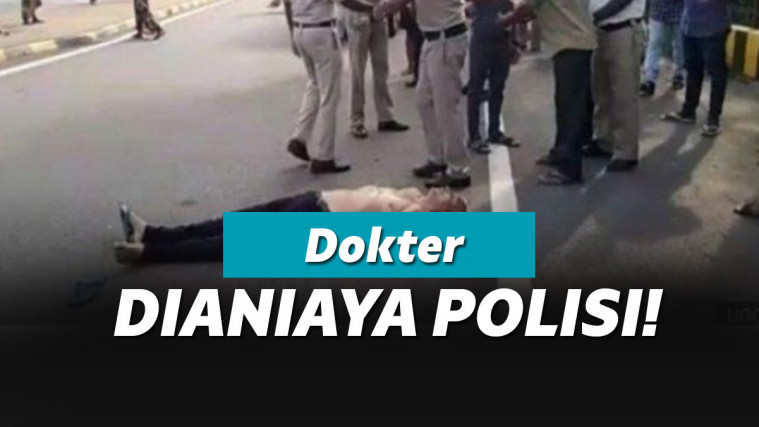 Dokter Sudhakar Rio tergeletak di jalan setelah dipukul dan diborgol polisi