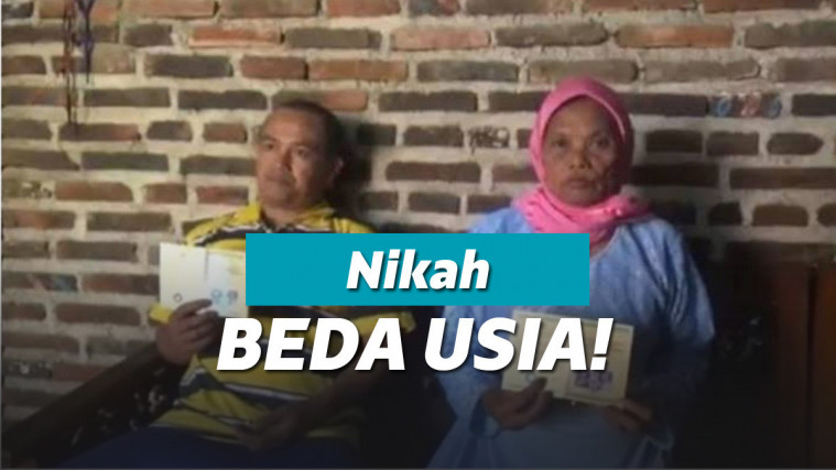Meski selisih usia jauh, Nuryani (36) dan Yatemi (71) sah menjadi pasangan suami istri