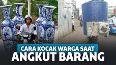 Kelakuan warga saat bawa barang