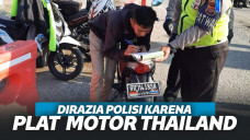 Kocak! Viral Pemuda Lampung Dirazia Polisi Gegara Pakai Plat Thailand