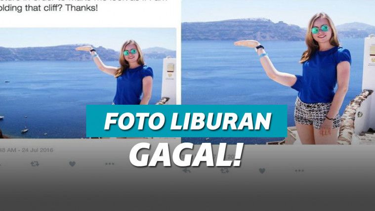 ilustrasi foto gagal liburan lucu