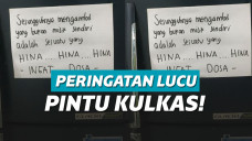 ilustrasi peringatan lucu di pintu kulkas