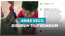 viral anak kecil disuruh tiup kondom