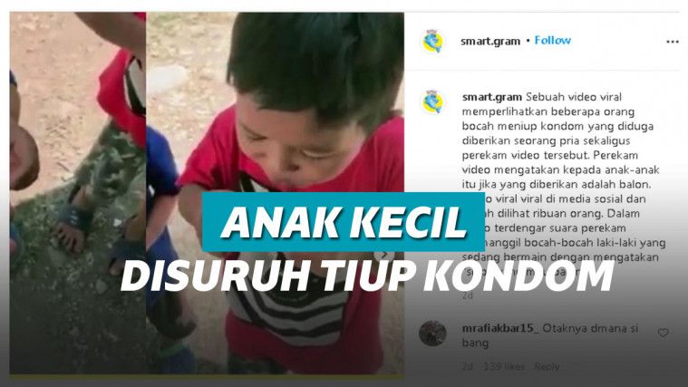 viral anak kecil disuruh tiup kondom