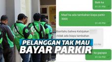 Ilustrasi driver ojol dan bukti percakapan