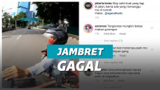 Tangkapan layar pemotor yang gagal saat hendak jambret ponsel