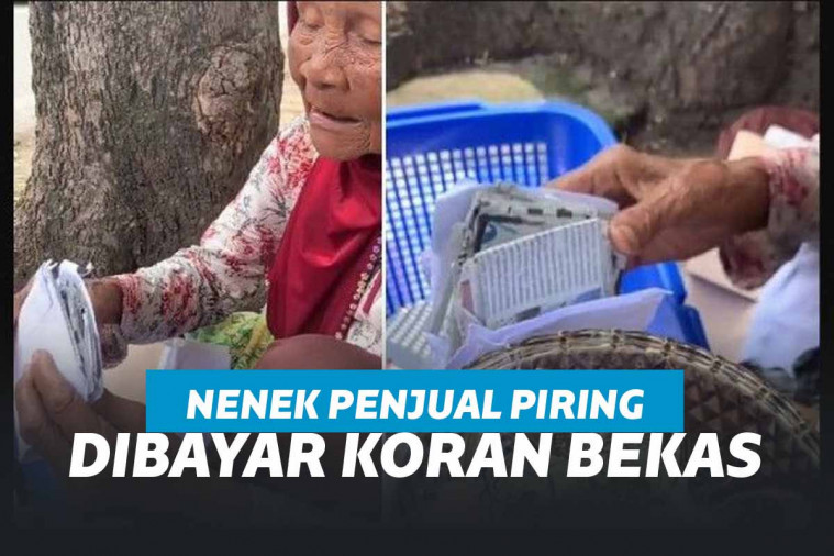 Sosok nenek yang kena prank, bukan dikasih uang tapi kertas bekas.