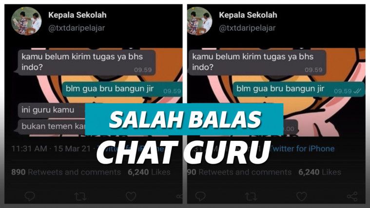 Murid salah balas chat ke guru