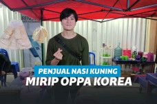 Penjual nasi kuning mirip Oppa Korea yang bikin pembeli kesemsem