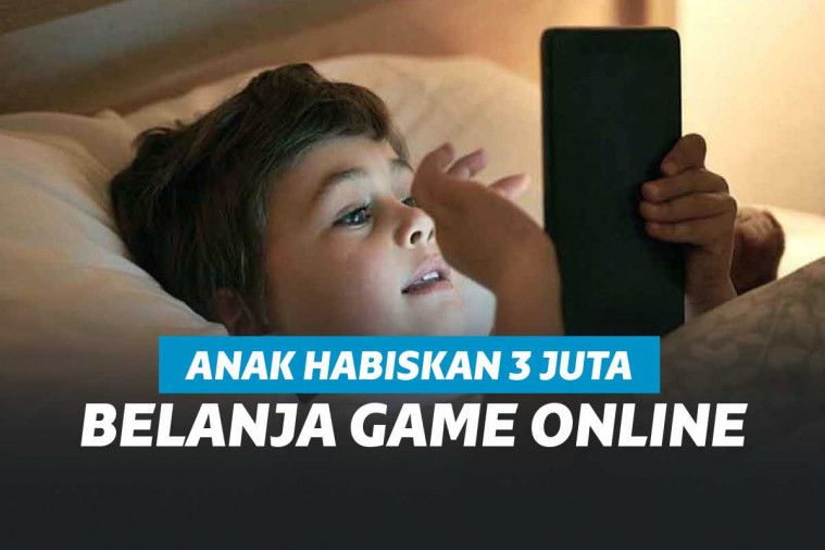 Ilustrasi gambar anak sedang bermain gadget