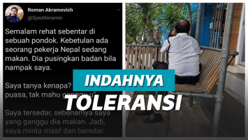 Toleransi satpam non-muslim yang sedang makan siang
