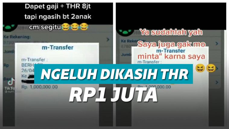 Wanita mengeluh diberi THR Rp1 juta oleh mantan suami