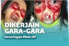 Viral anak kecil diolesi lisptik merah gara-gara kecanduan HP