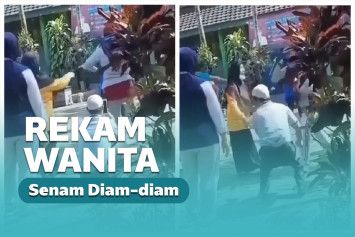 Pria berpeci rekam wanita senam