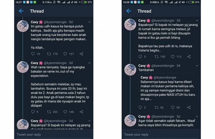 Kasus bayi diberi nasi