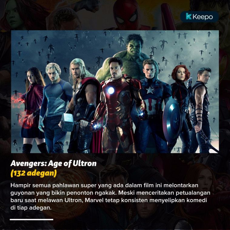 adegan komedi terbanyak di marvel