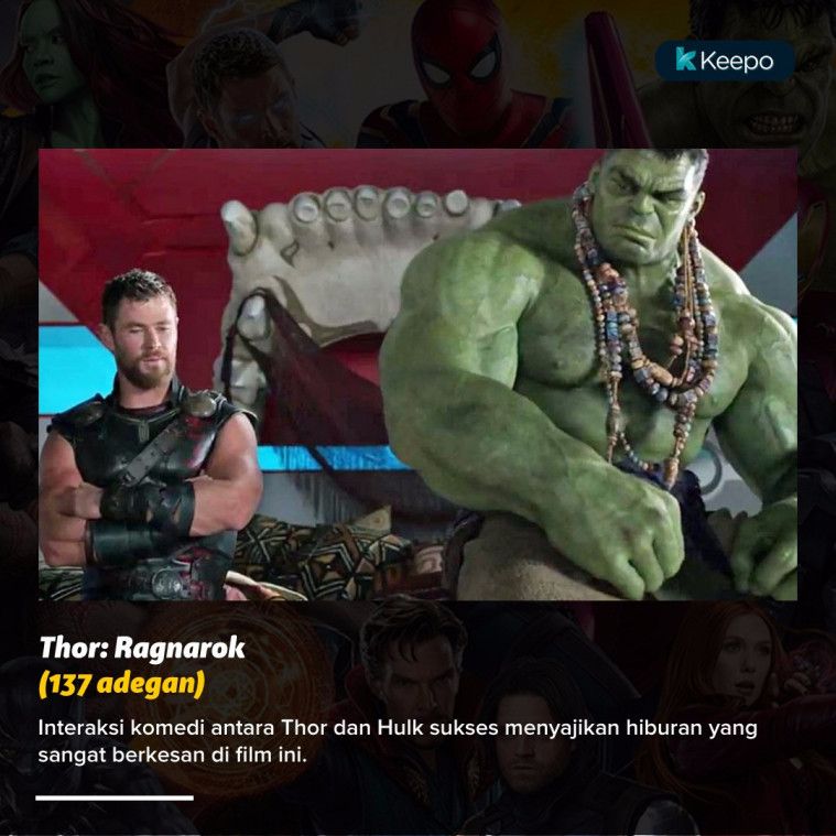 adegan komedi terbanyak di marvel