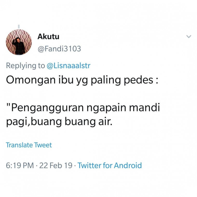 Omongan ibu yang pedes